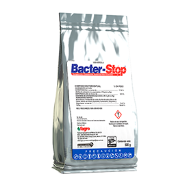 Bacter-Stop Bactericida agricola a base de Estreptomicina + Oxitetraciclina.