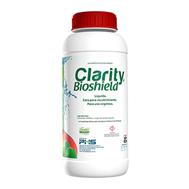 Clarity Bioshield Cera orgánica para recubrimiento y protección de frutas y vegetales en postcosecha.