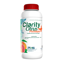 Clarity Citrus Premium Emulsión de ceras para mercados de exportación con elevada exigencia de brillo.