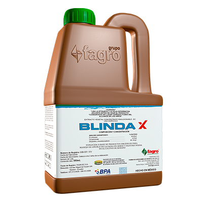 Blindax Fungicida líquido. Compuesto a base de productos orgánicos.