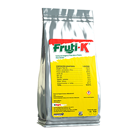 Fruti-K Fertilizante foliar alto en potasio. Polvo soluble. para Banano/Plátano  en etapa de Fructificación