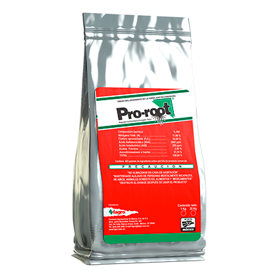 ProRoot Regulador de crecimiento diseñado para inducir y estimular el crecimiento de raíces y el engrosamiento de tallos.