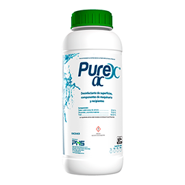 Purex AC Es un producto formulado especialmente para la desinfección de superficies en general (paredes, pisos, mesas de trabajo) componentes de maquinaria (rodillos, cepillos, bandas, etc.) y recipientes o contenedores necesarios para el transporte de productos.